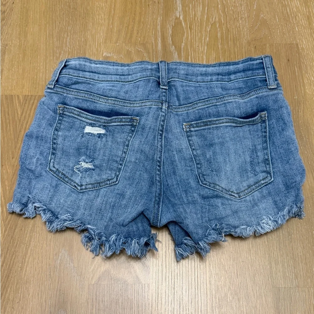 Just USA Distressed Raw Hem Denim Shorts Size 27/4